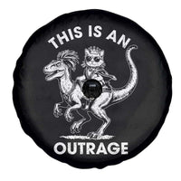 Dungeon Cat This Is An Outrage Spare Tire Cover Funny Princess Cat Riding Dinosaur - Wonder Print Shop