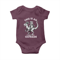 Dungeon Cat This Is An Outrage Baby Onesie Funny Princess Cat Riding Dinosaur - Wonder Print Shop