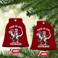 Dungeon Cat This Is An Outrage Ceramic Ornament Funny Princess Cat Riding Dinosaur - Wonder Print Shop