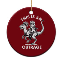 Dungeon Cat This Is An Outrage Ceramic Ornament Funny Princess Cat Riding Dinosaur - Wonder Print Shop