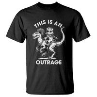 Dungeon Cat This Is An Outrage T Shirt Funny Princess Cat Riding Dinosaur - Wonder Print Shop