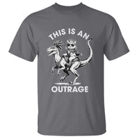 Dungeon Cat This Is An Outrage T Shirt Funny Princess Cat Riding Dinosaur - Wonder Print Shop