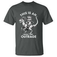 Dungeon Cat This Is An Outrage T Shirt Funny Princess Cat Riding Dinosaur - Wonder Print Shop