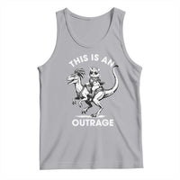 Dungeon Cat This Is An Outrage Tank Top Funny Princess Cat Riding Dinosaur - Wonder Print Shop
