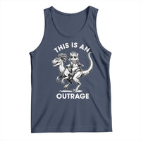Dungeon Cat This Is An Outrage Tank Top Funny Princess Cat Riding Dinosaur - Wonder Print Shop