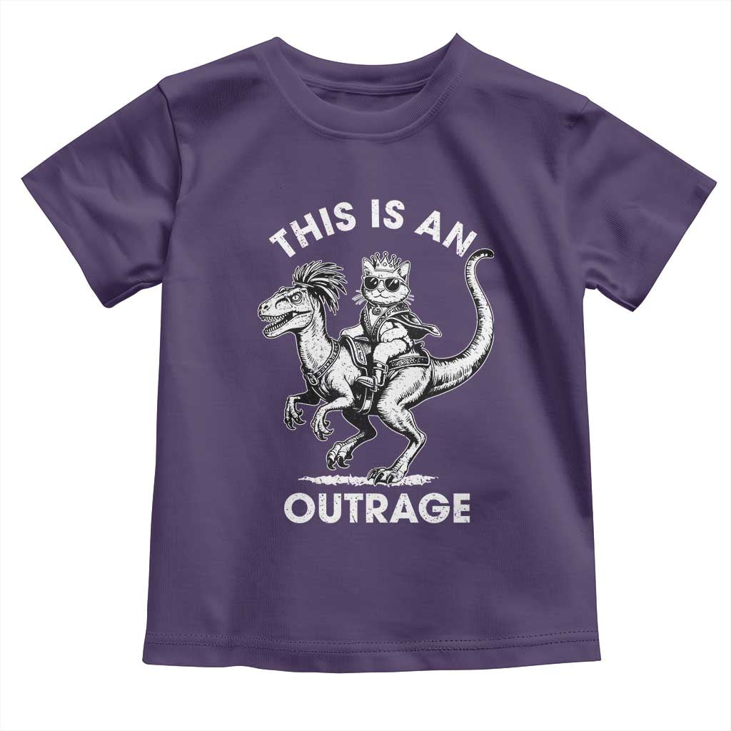 Dungeon Cat This Is An Outrage Toddler T Shirt Funny Princess Cat Riding Dinosaur - Wonder Print Shop