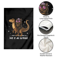 Dungeon Cat This Is An Outrage Garden Flag Funny Princess Kitten Dinosaur - Wonder Print Shop