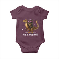 Dungeon Cat This Is An Outrage Baby Onesie Funny Princess Kitten Dinosaur - Wonder Print Shop