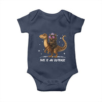 Dungeon Cat This Is An Outrage Baby Onesie Funny Princess Kitten Dinosaur - Wonder Print Shop