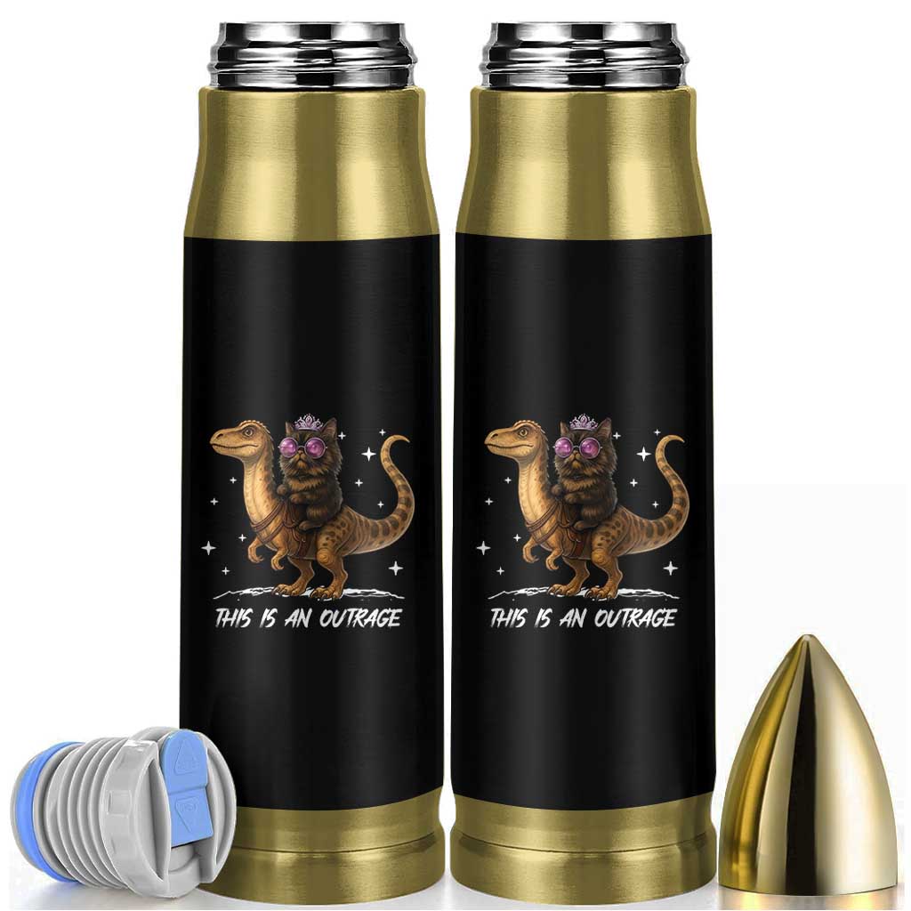 Dungeon Cat This Is An Outrage Bullet Tumbler Funny Princess Kitten Dinosaur - Wonder Print Shop