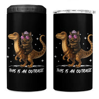 Dungeon Cat This Is An Outrage 4 in 1 Can Cooler Tumbler Funny Princess Kitten Dinosaur - Wonder Print Shop