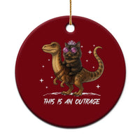 Dungeon Cat This Is An Outrage Ceramic Ornament Funny Princess Kitten Dinosaur - Wonder Print Shop