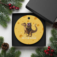 Dungeon Cat This Is An Outrage Ceramic Ornament Funny Princess Kitten Dinosaur - Wonder Print Shop