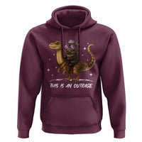 Dungeon Cat This Is An Outrage Hoodie Funny Princess Kitten Dinosaur - Wonder Print Shop