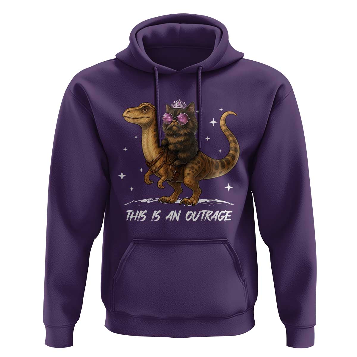 Dungeon Cat This Is An Outrage Hoodie Funny Princess Kitten Dinosaur - Wonder Print Shop