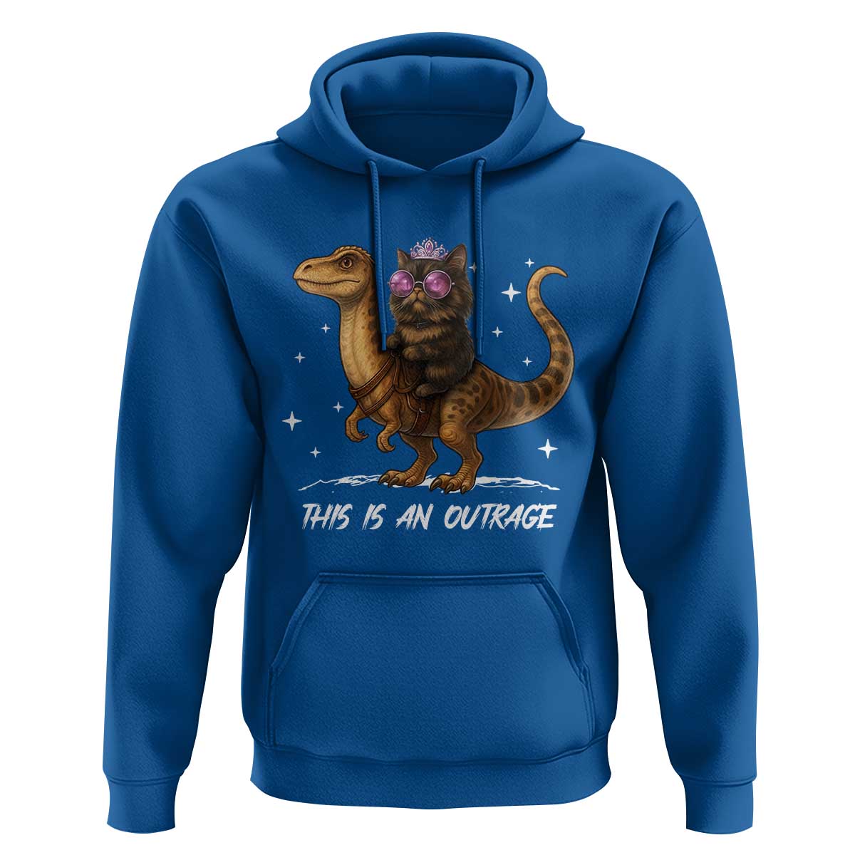 Dungeon Cat This Is An Outrage Hoodie Funny Princess Kitten Dinosaur - Wonder Print Shop