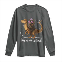 Dungeon Cat This Is An Outrage Long Sleeve Shirt Funny Princess Kitten Dinosaur - Wonder Print Shop