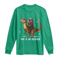 Dungeon Cat This Is An Outrage Long Sleeve Shirt Funny Princess Kitten Dinosaur - Wonder Print Shop