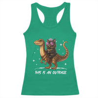 Dungeon Cat This Is An Outrage Racerback Tank Top Funny Princess Kitten Dinosaur - Wonder Print Shop