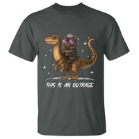 Dungeon Cat This Is An Outrage T Shirt Funny Princess Kitten Dinosaur - Wonder Print Shop