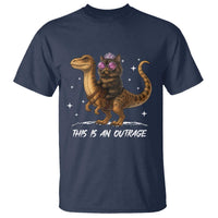 Dungeon Cat This Is An Outrage T Shirt Funny Princess Kitten Dinosaur - Wonder Print Shop