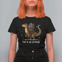 Dungeon Cat This Is An Outrage T Shirt For Women Funny Princess Kitten Dinosaur - Wonder Print Shop