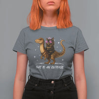Dungeon Cat This Is An Outrage T Shirt For Women Funny Princess Kitten Dinosaur - Wonder Print Shop