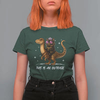 Dungeon Cat This Is An Outrage T Shirt For Women Funny Princess Kitten Dinosaur - Wonder Print Shop