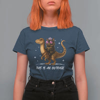 Dungeon Cat This Is An Outrage T Shirt For Women Funny Princess Kitten Dinosaur - Wonder Print Shop