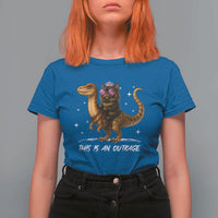 Dungeon Cat This Is An Outrage T Shirt For Women Funny Princess Kitten Dinosaur - Wonder Print Shop