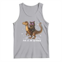 Dungeon Cat This Is An Outrage Tank Top Funny Princess Kitten Dinosaur - Wonder Print Shop