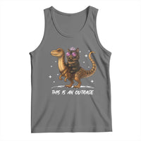 Dungeon Cat This Is An Outrage Tank Top Funny Princess Kitten Dinosaur - Wonder Print Shop