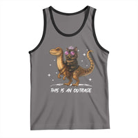 Dungeon Cat This Is An Outrage Tank Top Funny Princess Kitten Dinosaur - Wonder Print Shop