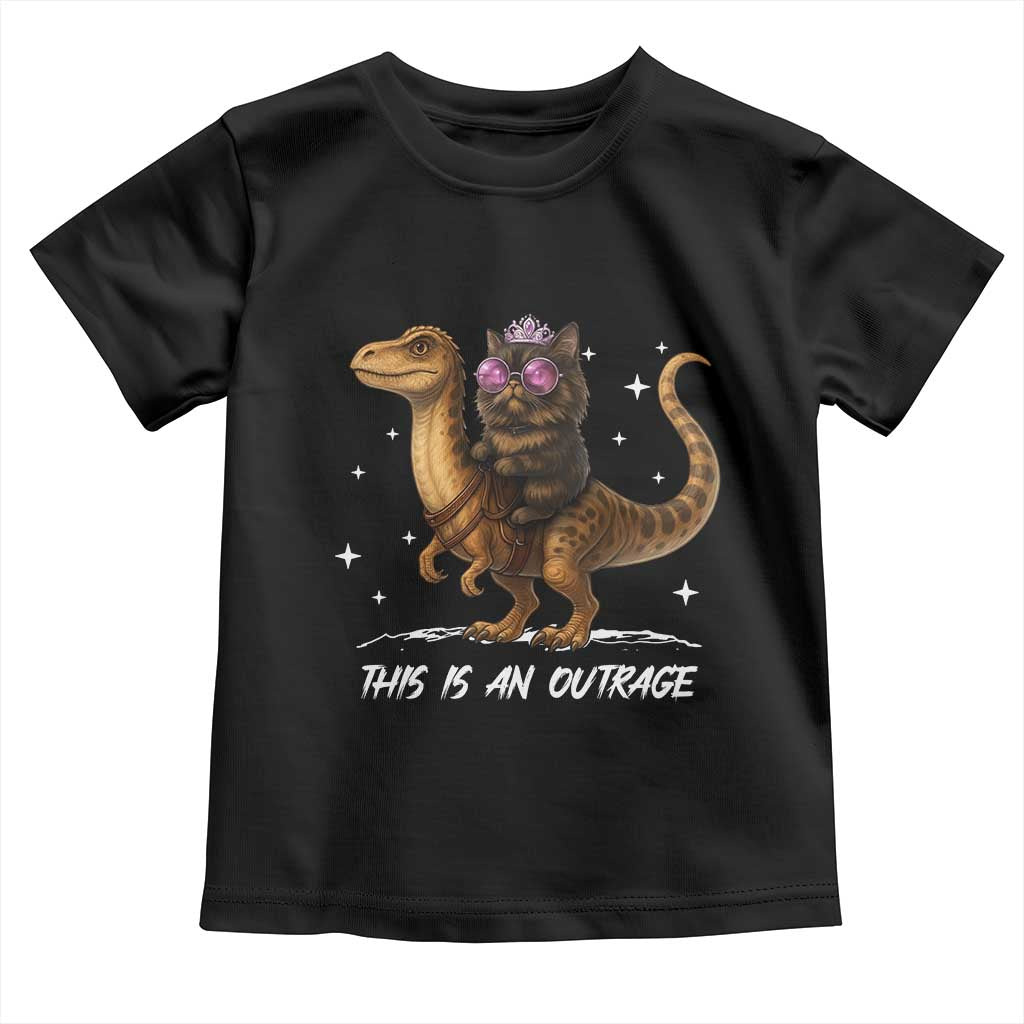 Dungeon Cat This Is An Outrage Toddler T Shirt Funny Princess Kitten Dinosaur - Wonder Print Shop