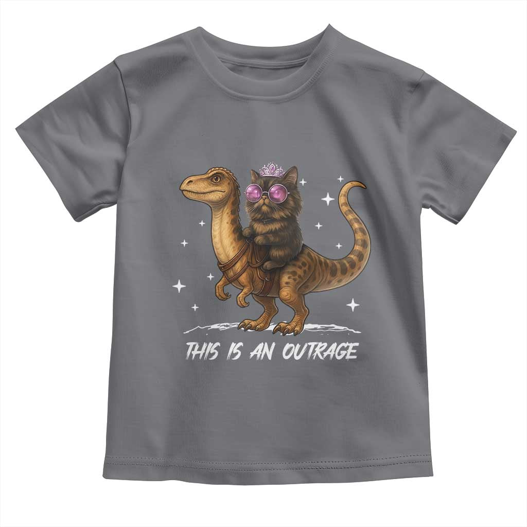Dungeon Cat This Is An Outrage Toddler T Shirt Funny Princess Kitten Dinosaur - Wonder Print Shop