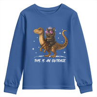Dungeon Cat This Is An Outrage Youth Sweatshirt Funny Princess Kitten Dinosaur - Wonder Print Shop