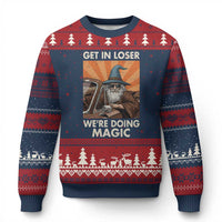 Funny Wizard RPG Gamer Ugly Christmas Sweater Get In Loser We Are Doing Magic - Wonder Print Shop