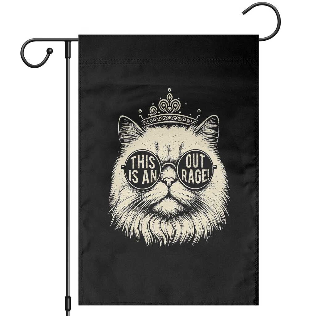 Dungeon Cat This Is An Outrage Garden Flag Funny Princess Kitten - Wonder Print Shop