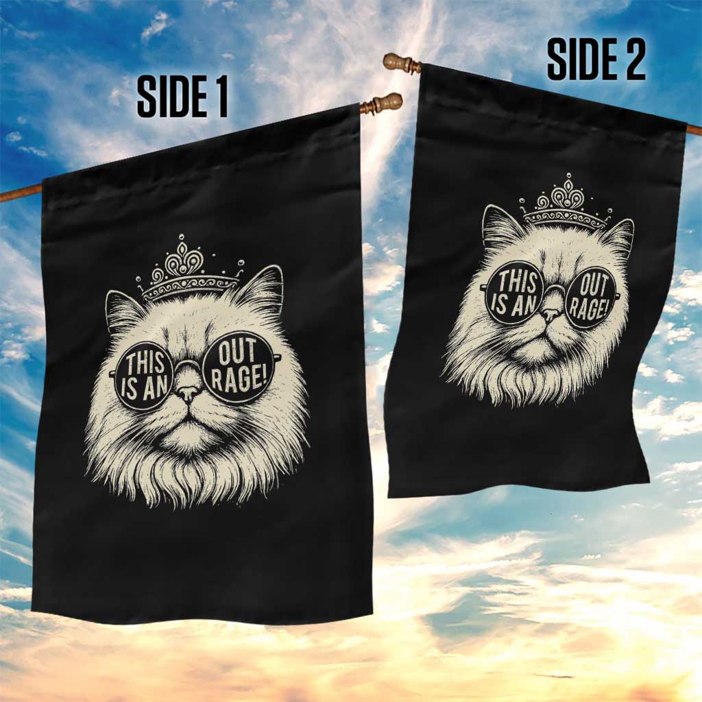 Dungeon Cat This Is An Outrage Garden Flag Funny Princess Kitten - Wonder Print Shop