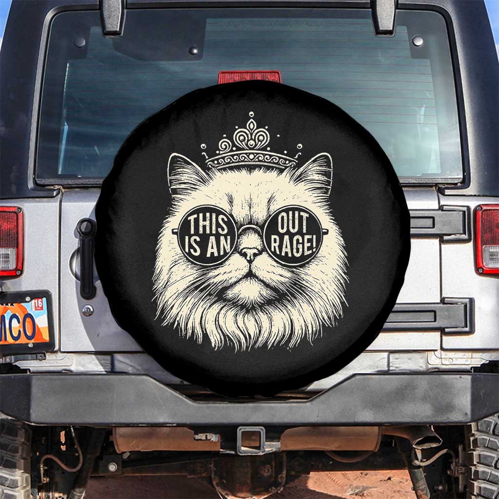 Dungeon Cat This Is An Outrage Spare Tire Cover Funny Princess Kitten - Wonder Print Shop