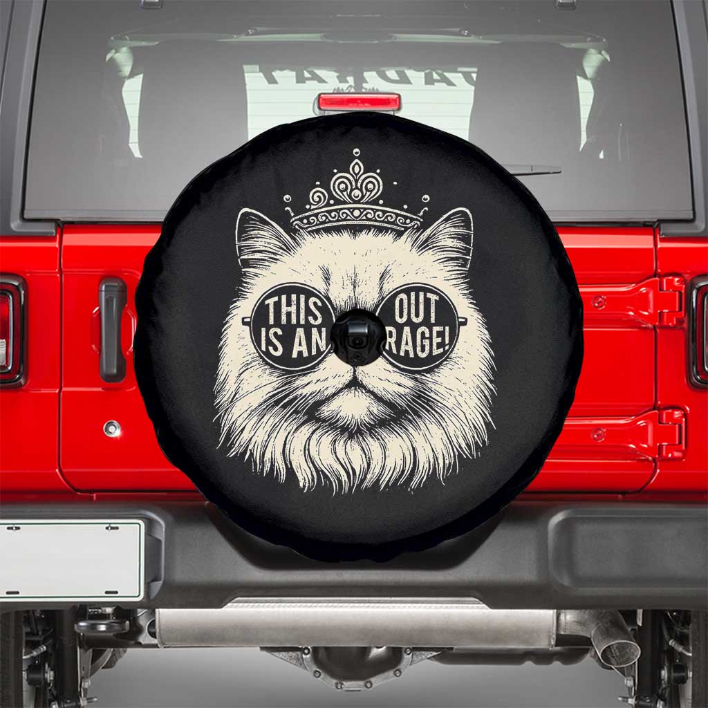 Dungeon Cat This Is An Outrage Spare Tire Cover Funny Princess Kitten - Wonder Print Shop