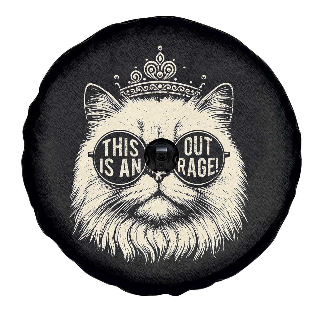 Dungeon Cat This Is An Outrage Spare Tire Cover Funny Princess Kitten - Wonder Print Shop