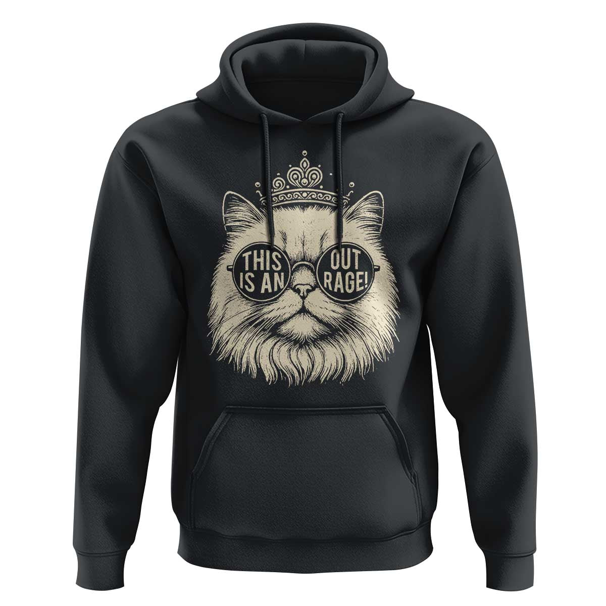 Dungeon Cat This Is An Outrage Hoodie Funny Princess Kitten - Wonder Print Shop
