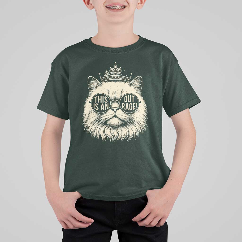 Dungeon Cat This Is An Outrage T Shirt For Kid Funny Princess Kitten - Wonder Print Shop