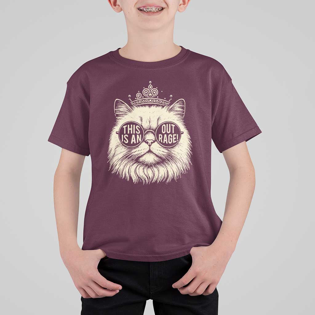 Dungeon Cat This Is An Outrage T Shirt For Kid Funny Princess Kitten - Wonder Print Shop