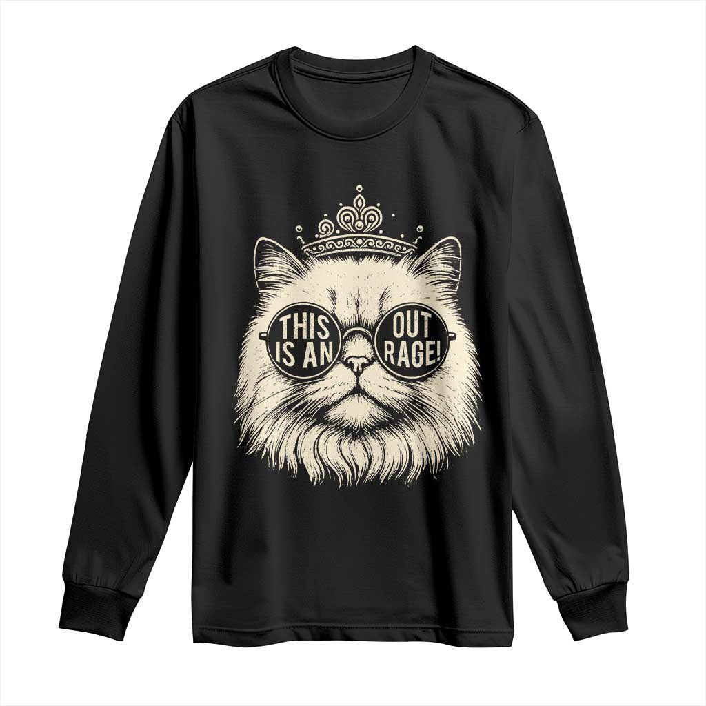 Dungeon Cat This Is An Outrage Long Sleeve Shirt Funny Princess Kitten - Wonder Print Shop