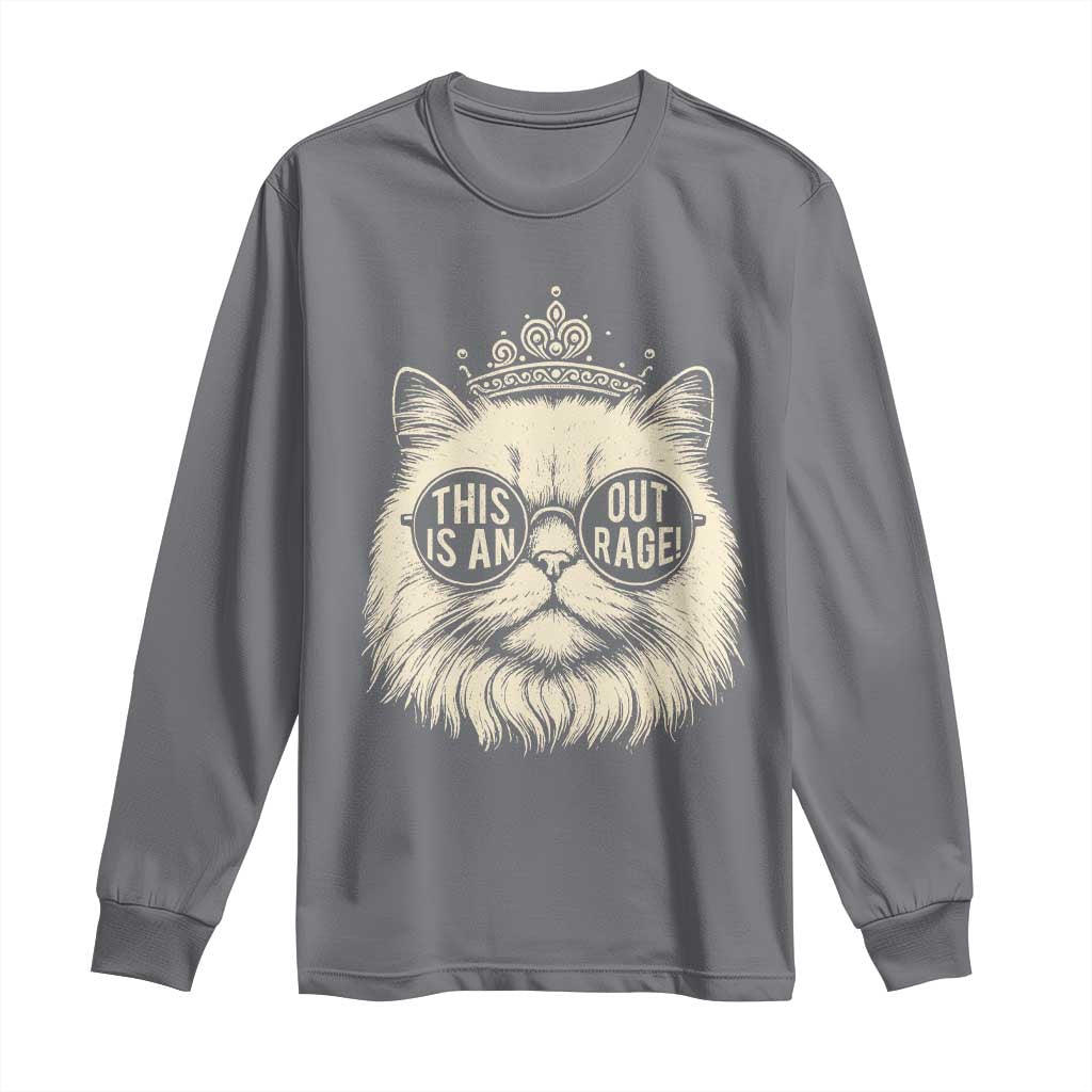 Dungeon Cat This Is An Outrage Long Sleeve Shirt Funny Princess Kitten - Wonder Print Shop
