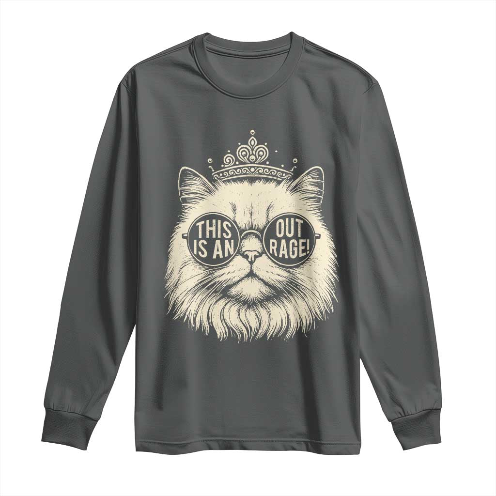 Dungeon Cat This Is An Outrage Long Sleeve Shirt Funny Princess Kitten - Wonder Print Shop