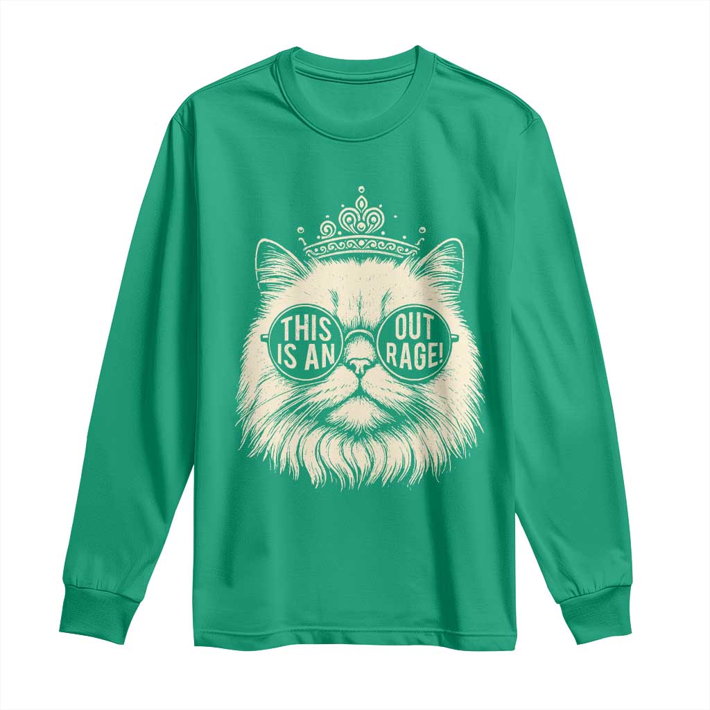 Dungeon Cat This Is An Outrage Long Sleeve Shirt Funny Princess Kitten - Wonder Print Shop