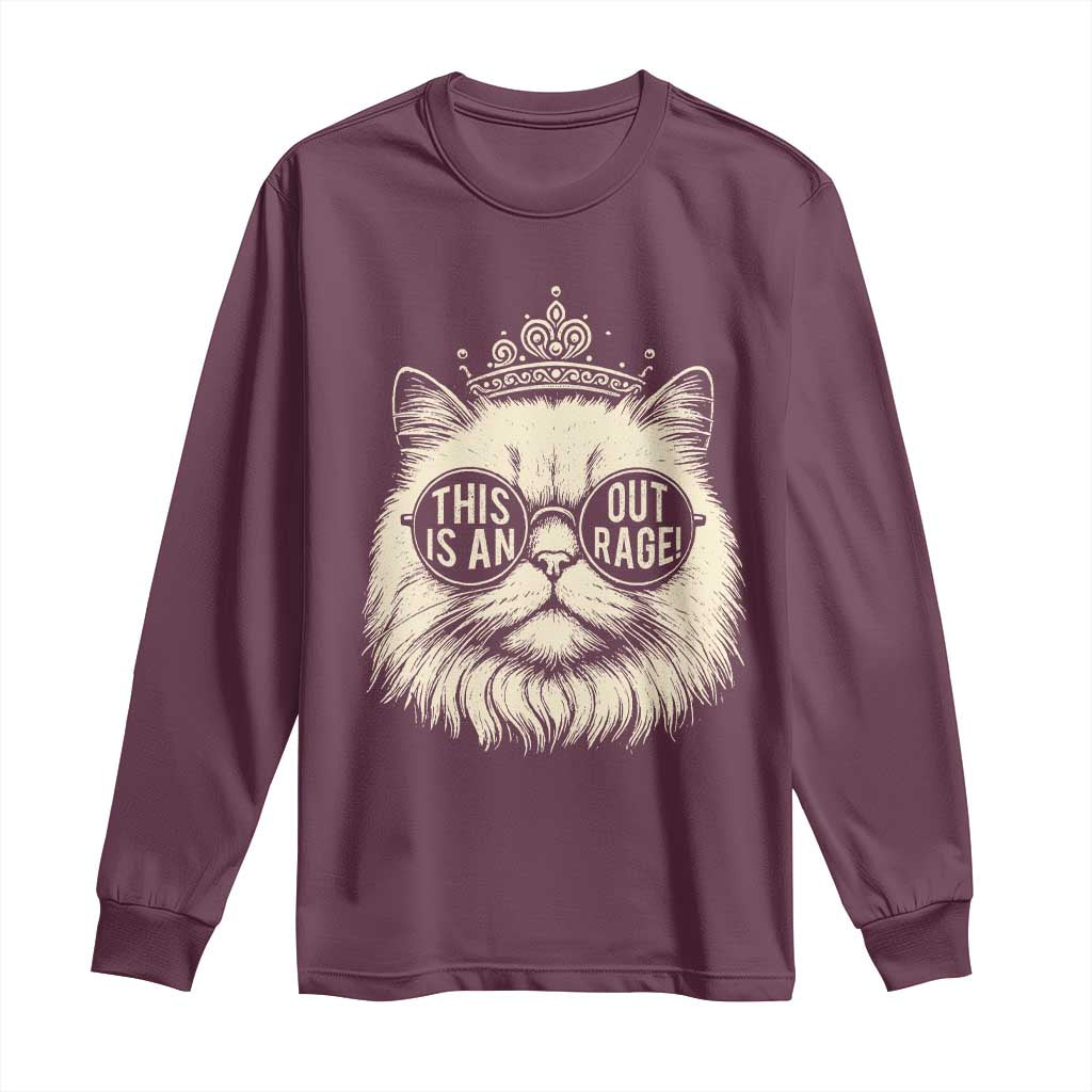 Dungeon Cat This Is An Outrage Long Sleeve Shirt Funny Princess Kitten - Wonder Print Shop